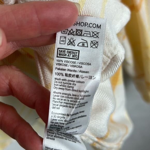 Topshop Yellow Plaid Front Pocket Button Up - Picture 10 of 10